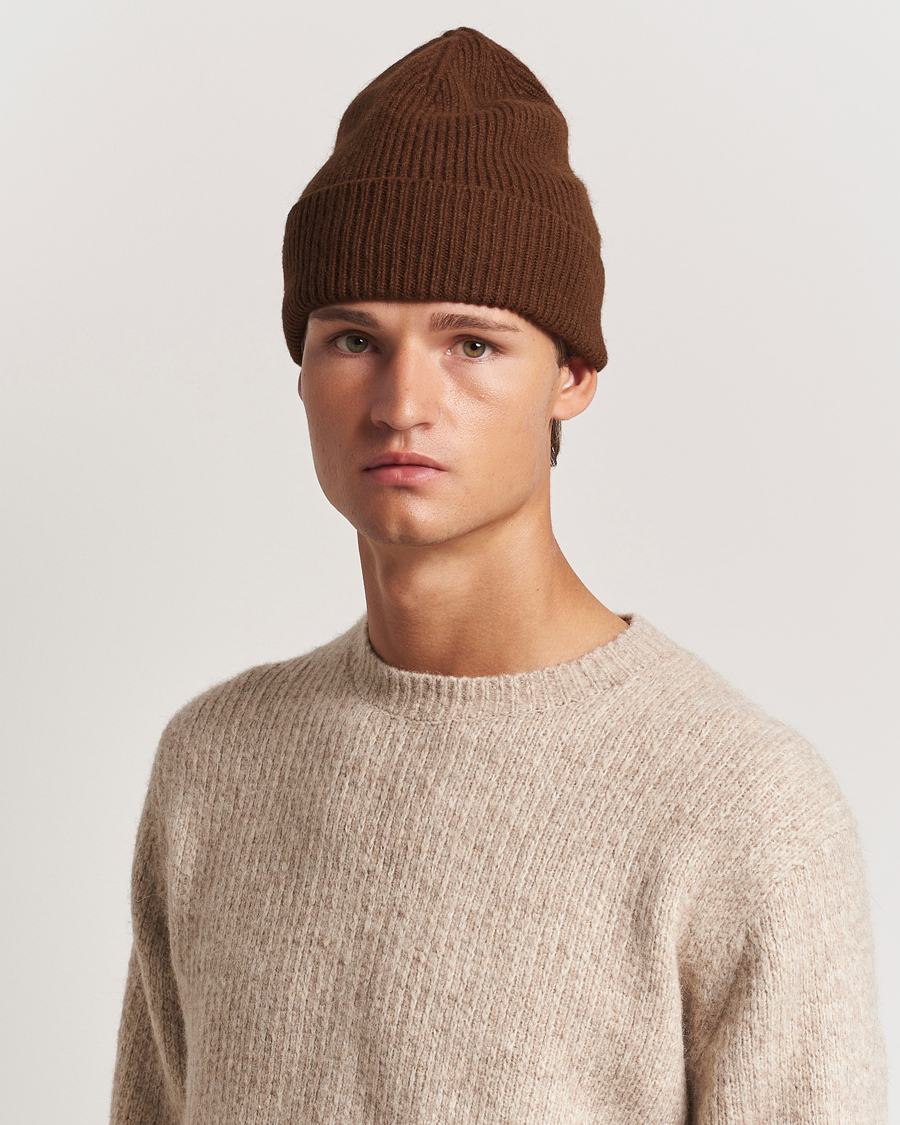 Herren | Mützen | Le Bonnet | Lambswool/Caregora Beanie Walnut