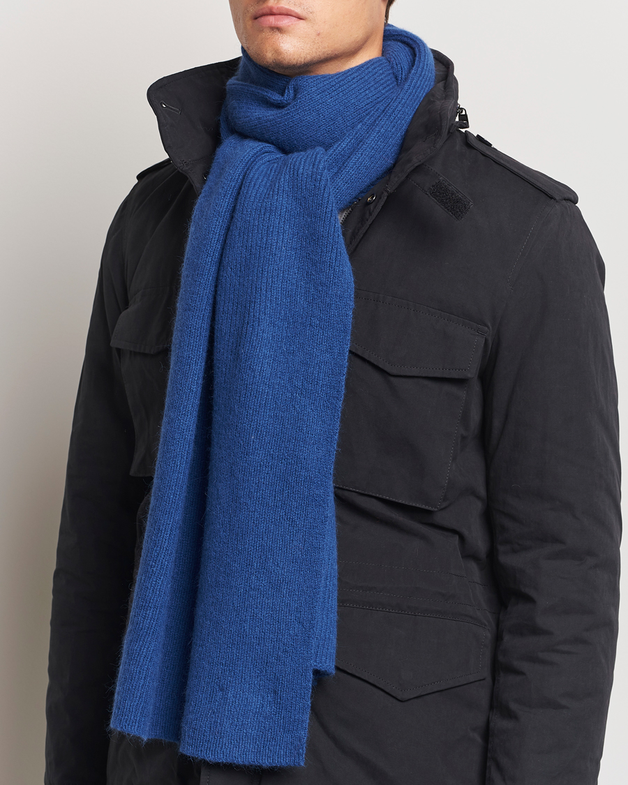 Herren | Schals | Le Bonnet | Lambswool/Caregora Scarf Marin