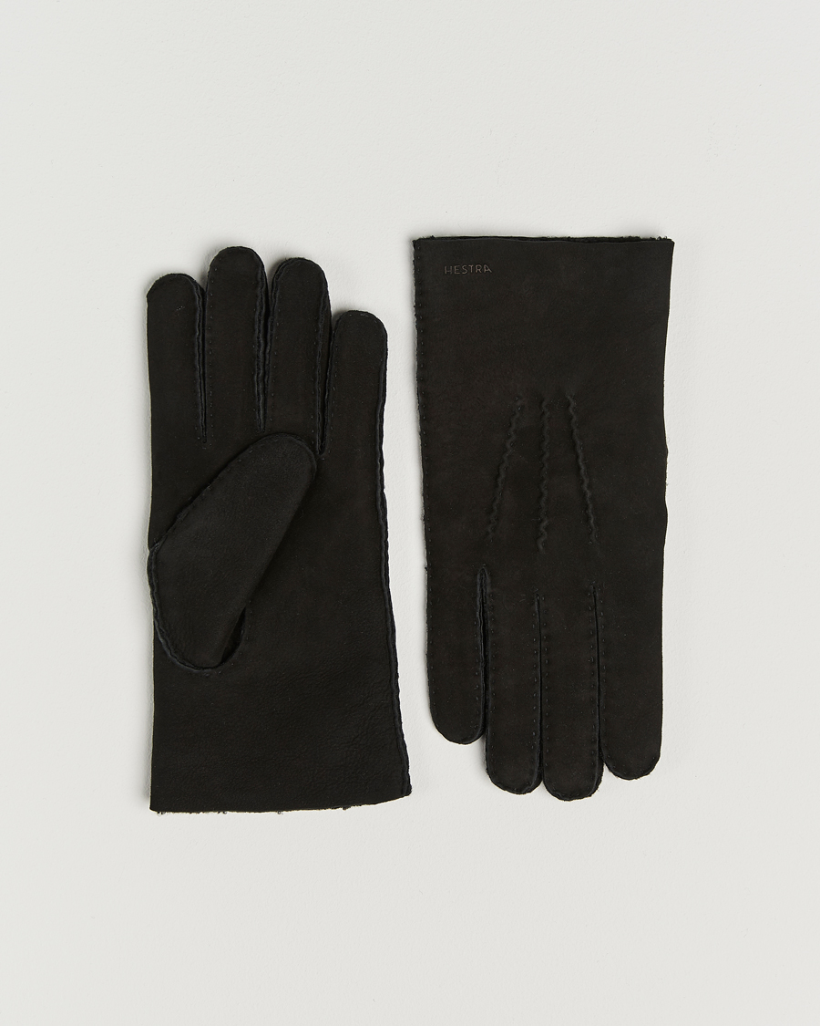 Herren | Handschuhe | Hestra | Bernard Lambskin Suede Glove Black