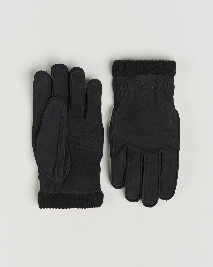 Herren | Hestra Joar Primaloft Lined Nubuck Glove Black | Hestra | Joar Primaloft Lined Nubuck Glove Black