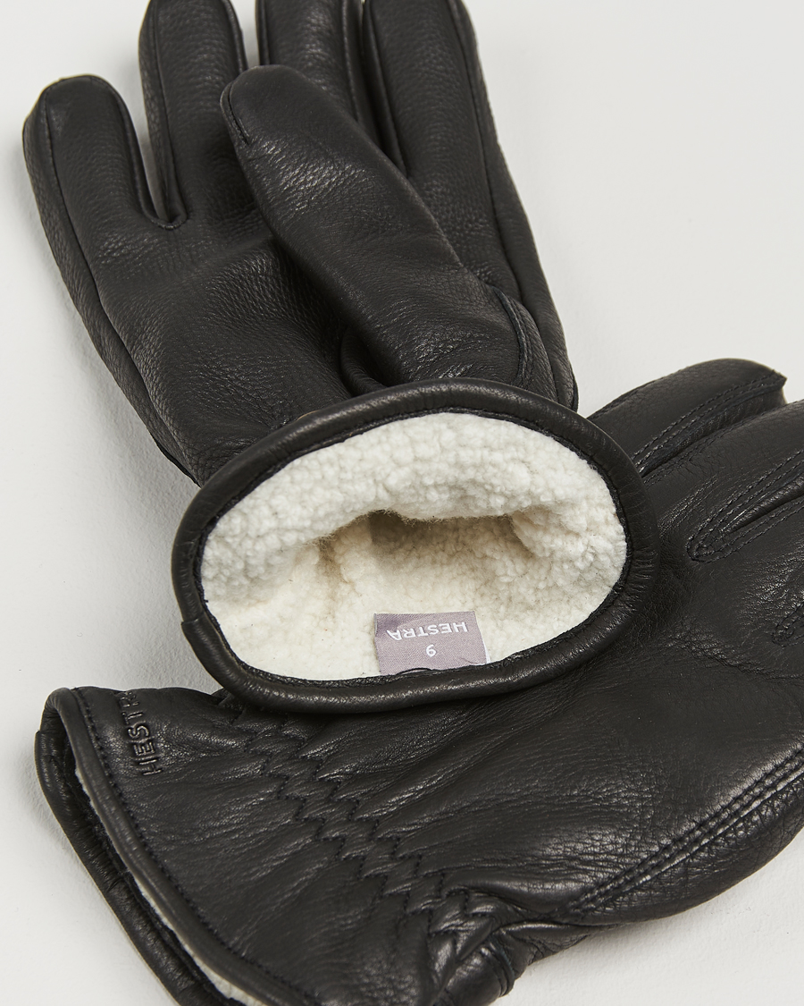 Herren | Handschuhe | Hestra | Burensvik Deerskin Wool Pile Glove Black