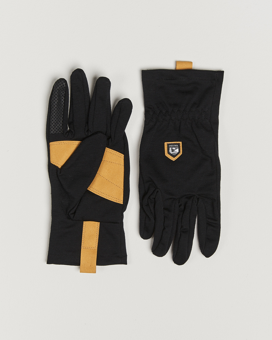 Herren | Hestra Merino Windwool Liner Glove Black | Hestra | Merino Windwool Liner Glove Black
