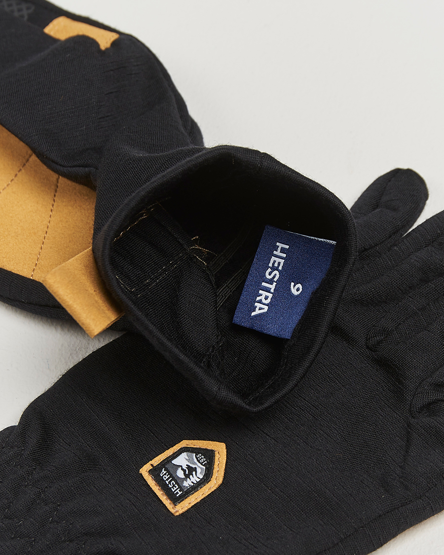 Herren | Hestra Merino Windwool Liner Glove Black | Hestra | Merino Windwool Liner Glove Black