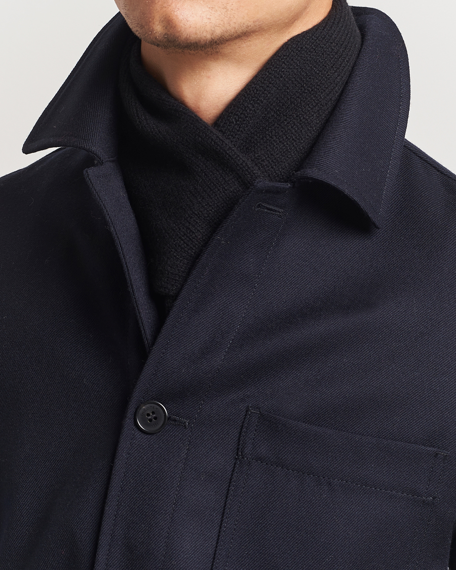 Herren | Piacenza Cashmere Short Loop Cashmere Scarf Black | Piacenza Cashmere | Short Loop Cashmere Scarf Black