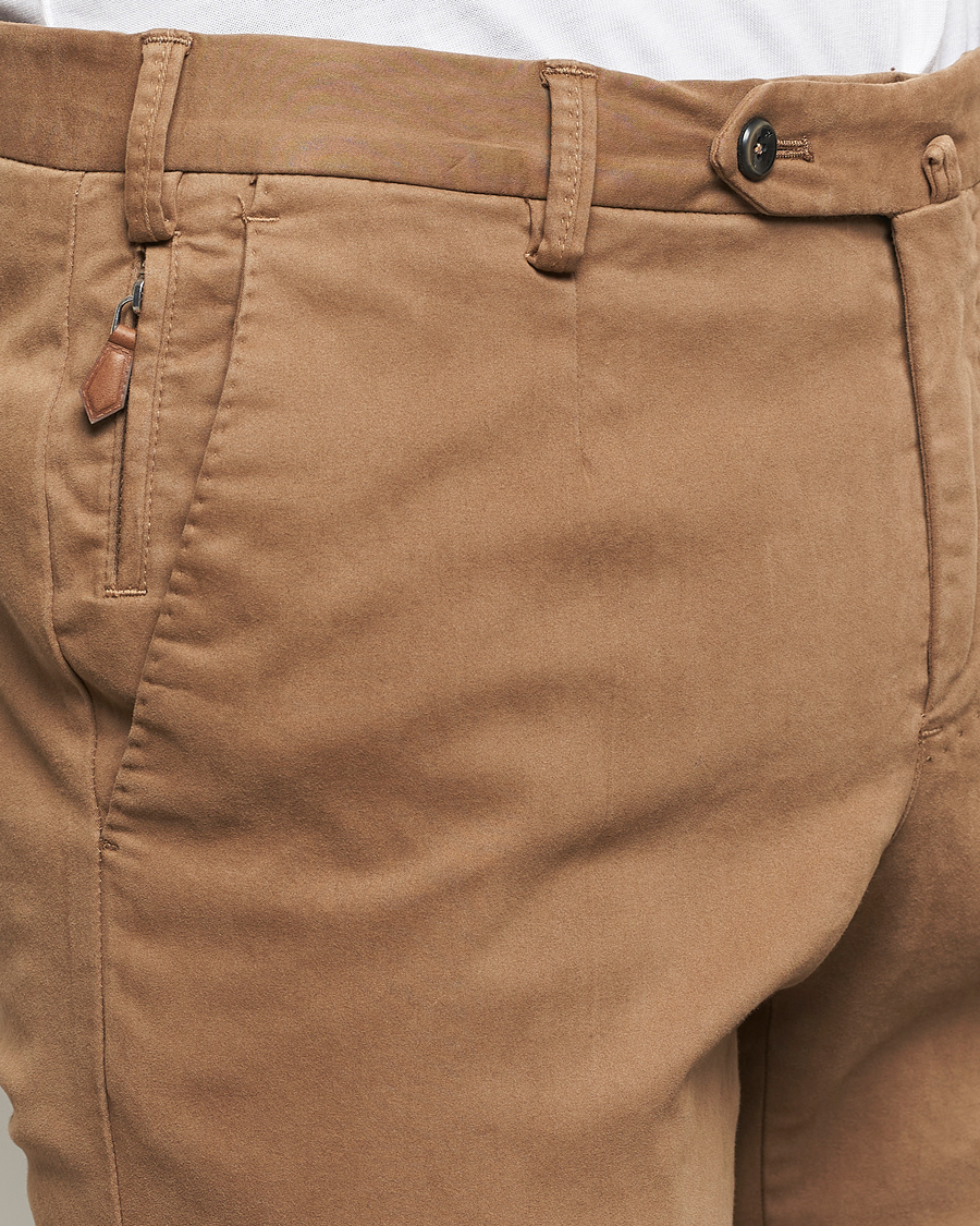 Herren | Hosen | PT01 | Slim Fit Pleated Cotton Trousers Brown