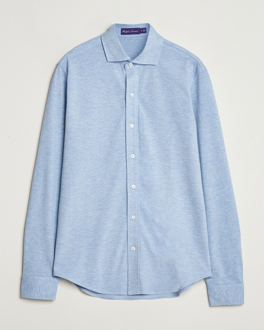 Herren | Hemden | Ralph Lauren Purple Label | Cotton Piquet Shirt Light Blue