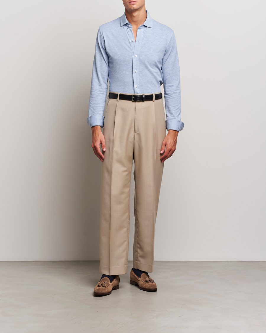Herren | Hemden | Ralph Lauren Purple Label | Cotton Piquet Shirt Light Blue
