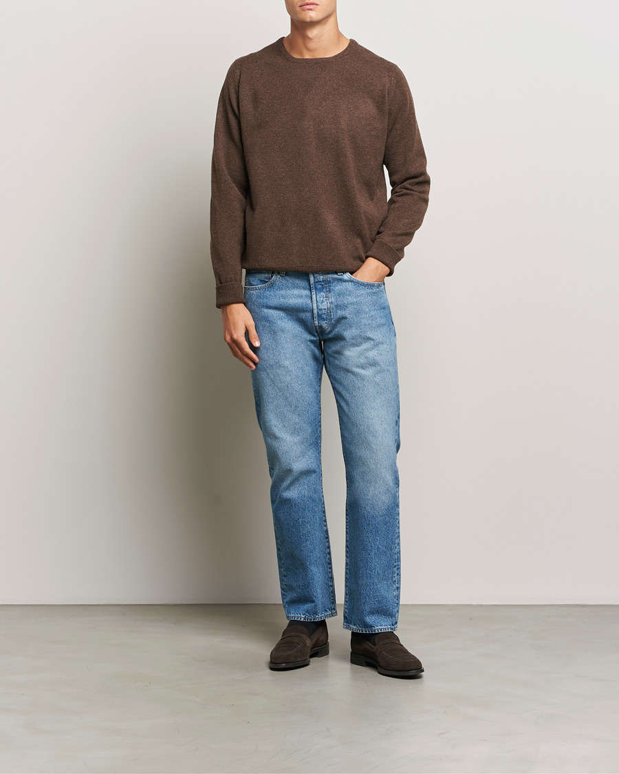 Herren | Pullover | William Lockie | Rob Lambswool Crewneck Mocha