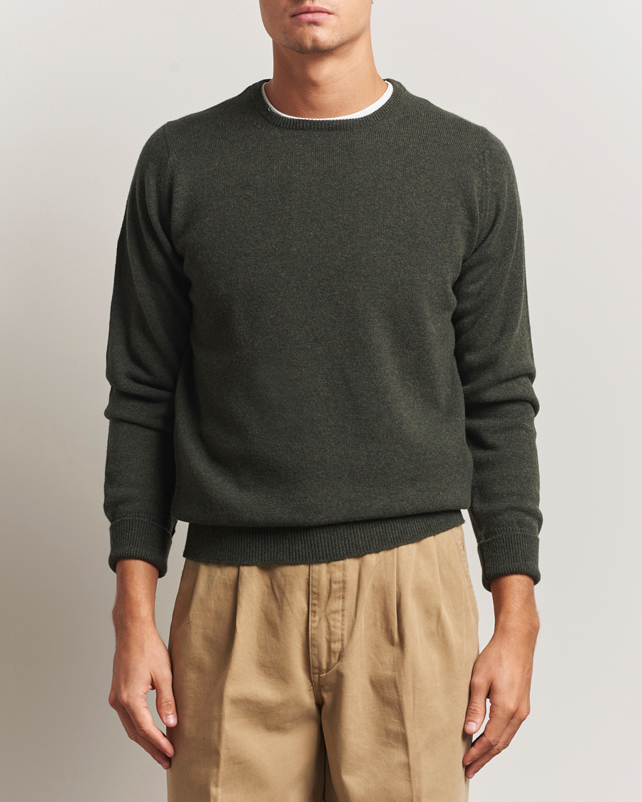Herren | Pullover | William Lockie | Rob Lambswool Crewneck Seaweed