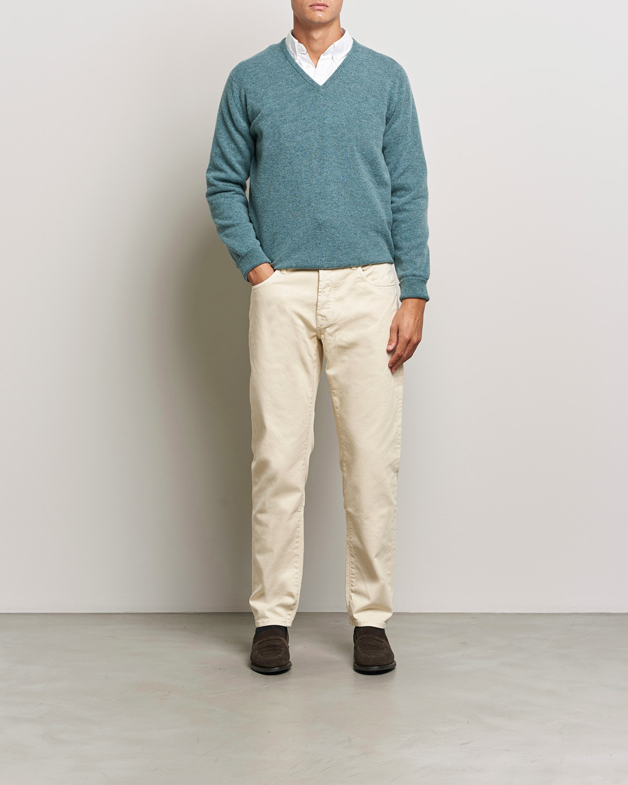 Herren | Pullover | William Lockie | Rob Lambswool V-Neck Caspian