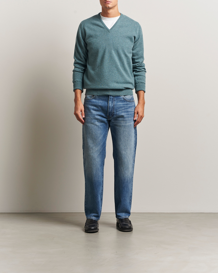 Herren | Pullover | William Lockie | Rob Lambswool V-Neck Caspian