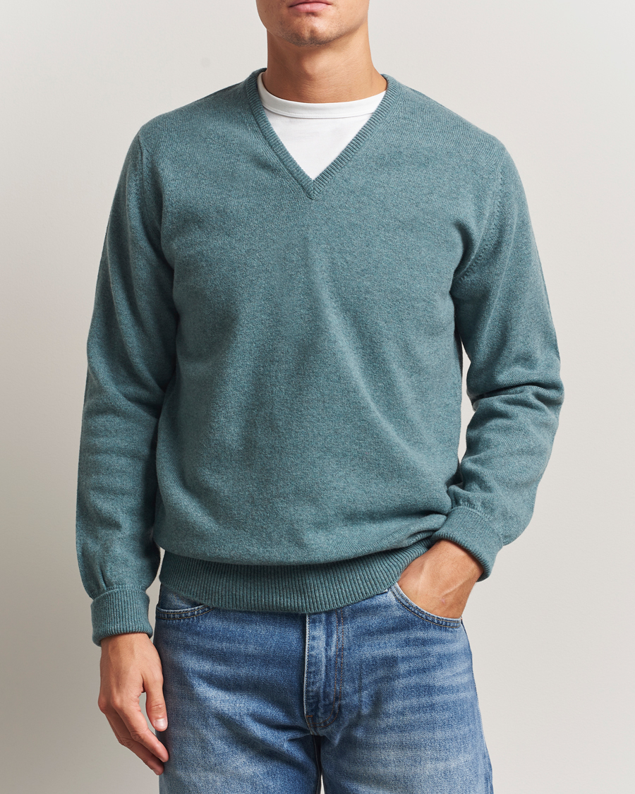 Herren | Pullover | William Lockie | Rob Lambswool V-Neck Caspian