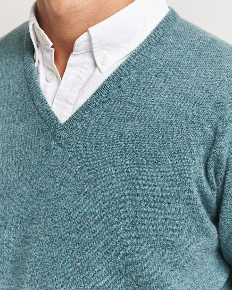 Herren | Pullover | William Lockie | Rob Lambswool V-Neck Caspian