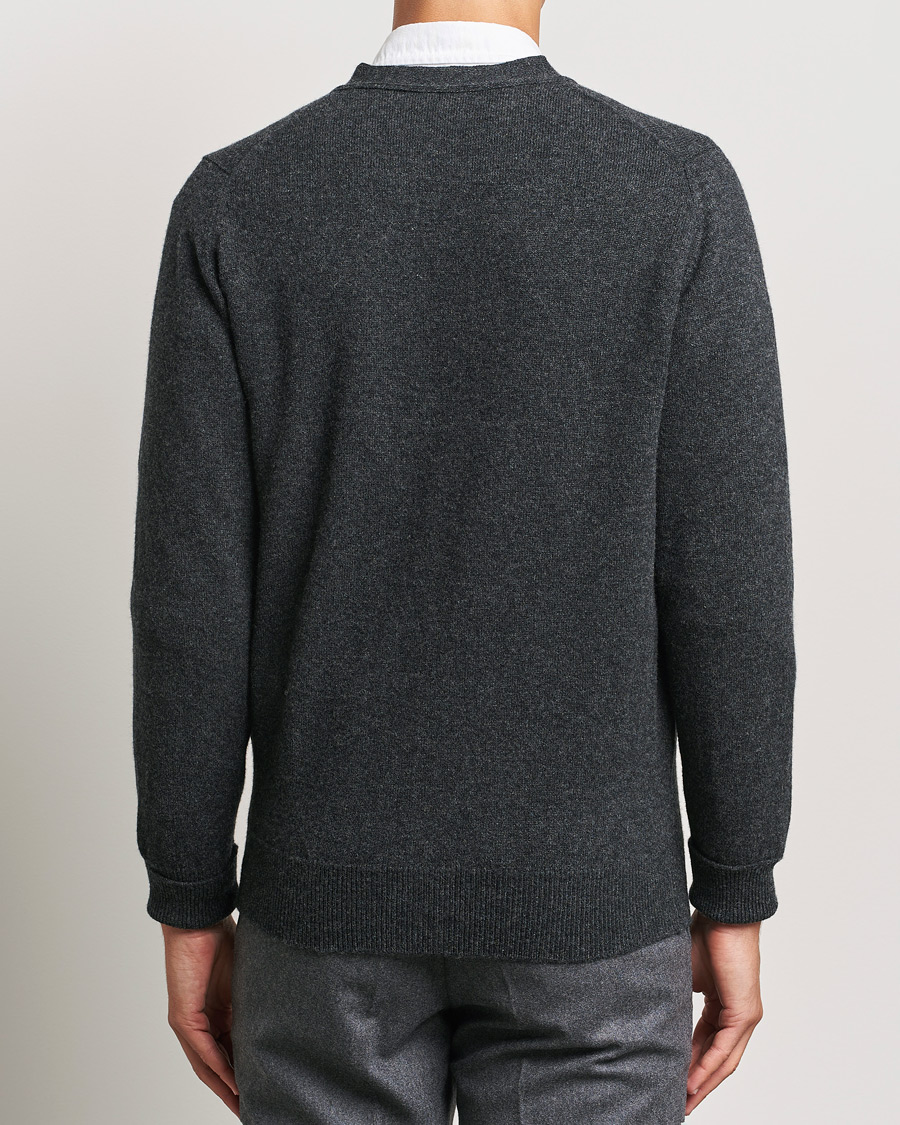 Herren | Pullover | William Lockie | Rob Lambswool Cardigan Charcoal