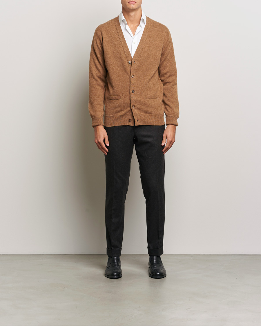 Herren | Pullover | William Lockie | Rob Lambswool Cardigan Driftwood