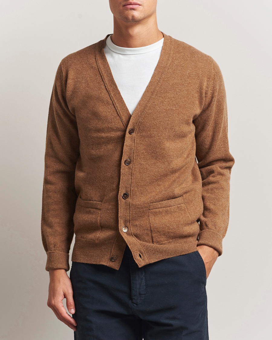 Herren | Pullover | William Lockie | Rob Lambswool Cardigan Driftwood