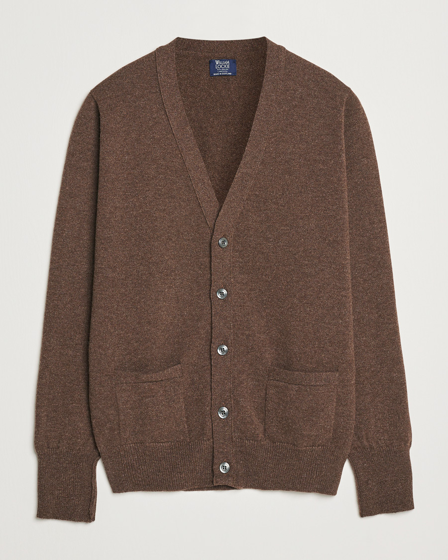 Herren | Pullover | William Lockie | Rob Lambswool Cardigan Mocha