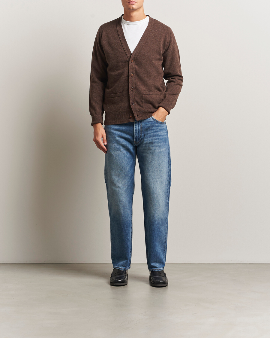 Herren | Pullover | William Lockie | Rob Lambswool Cardigan Mocha