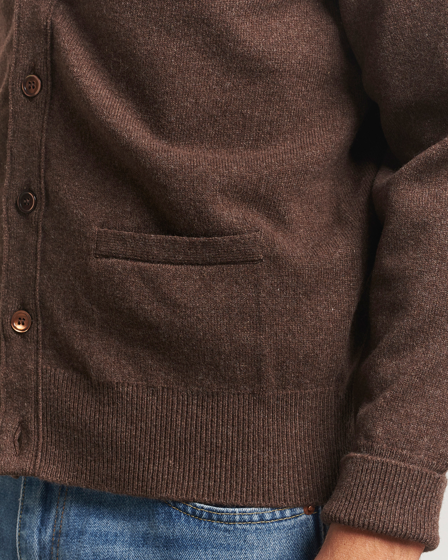 Herren | Pullover | William Lockie | Rob Lambswool Cardigan Mocha