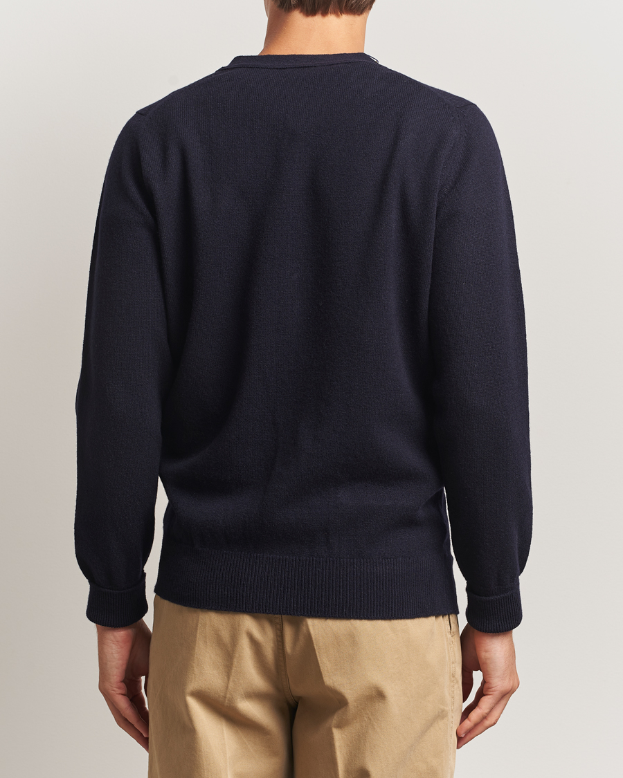 Herren | Pullover | William Lockie | Rob Lambswool Cardigan Navy