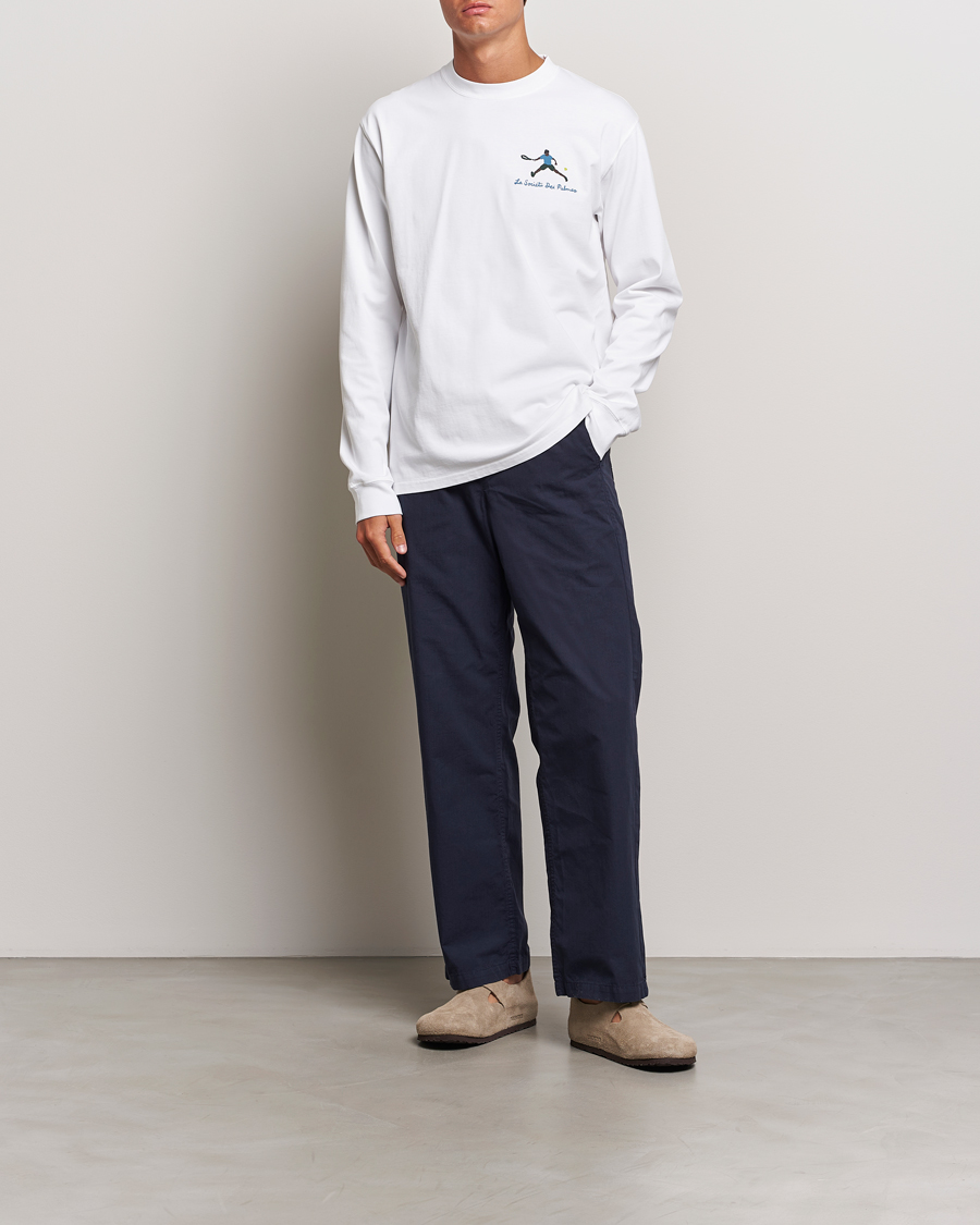 Herren | T-Shirts | Palmes | Societa Long Sleeve T-Shirt White
