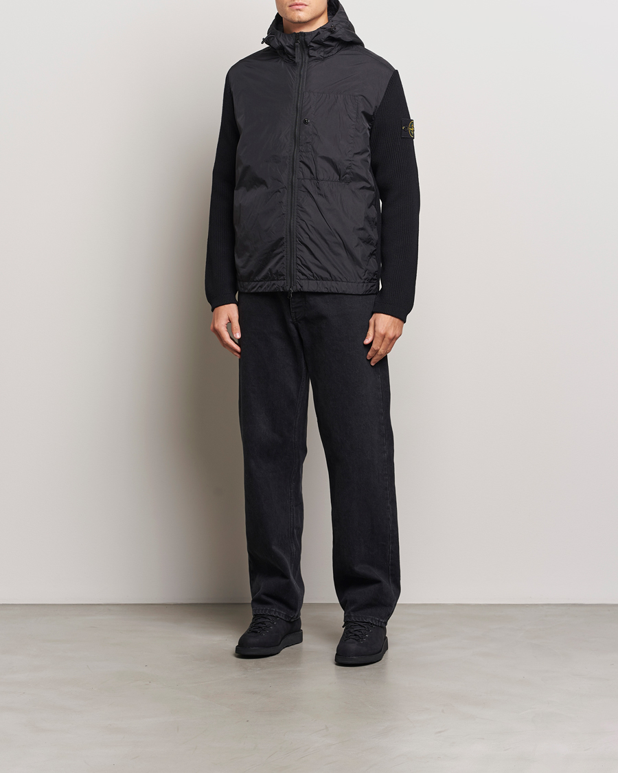 Herren | Jacken | Stone Island | Crinkle Reps Hybrid Wool Jacket Black