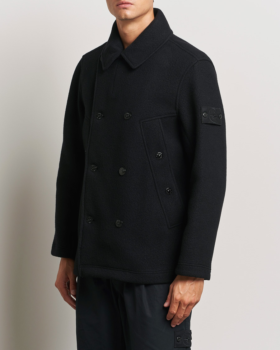 Stone Island Ghost Wool Cashmere Peacoat Black bei Care of Carl