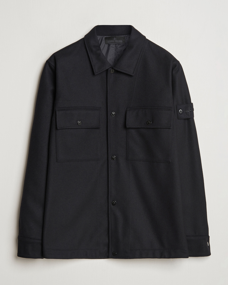 Herren | Hemden | Stone Island | Ghost Wool/Nylon Flannel Overshirt Black