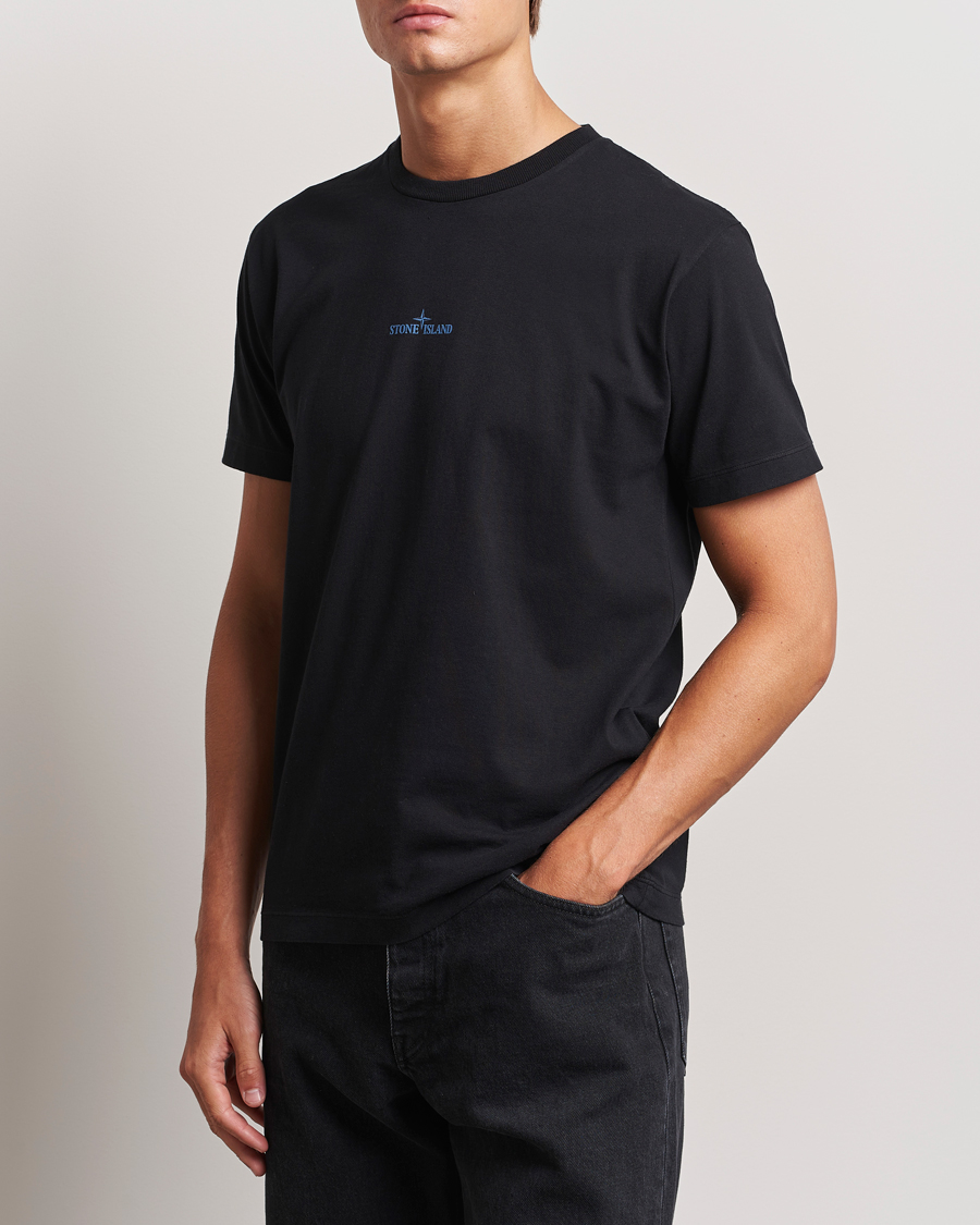 Herren | T-Shirts | Stone Island | Garment Dyed Jersey Logo T-Shirt Black