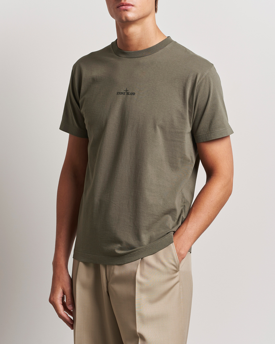 Herren | T-Shirts | Stone Island | Garment Dyed Jersey Logo T-Shirt Walnut