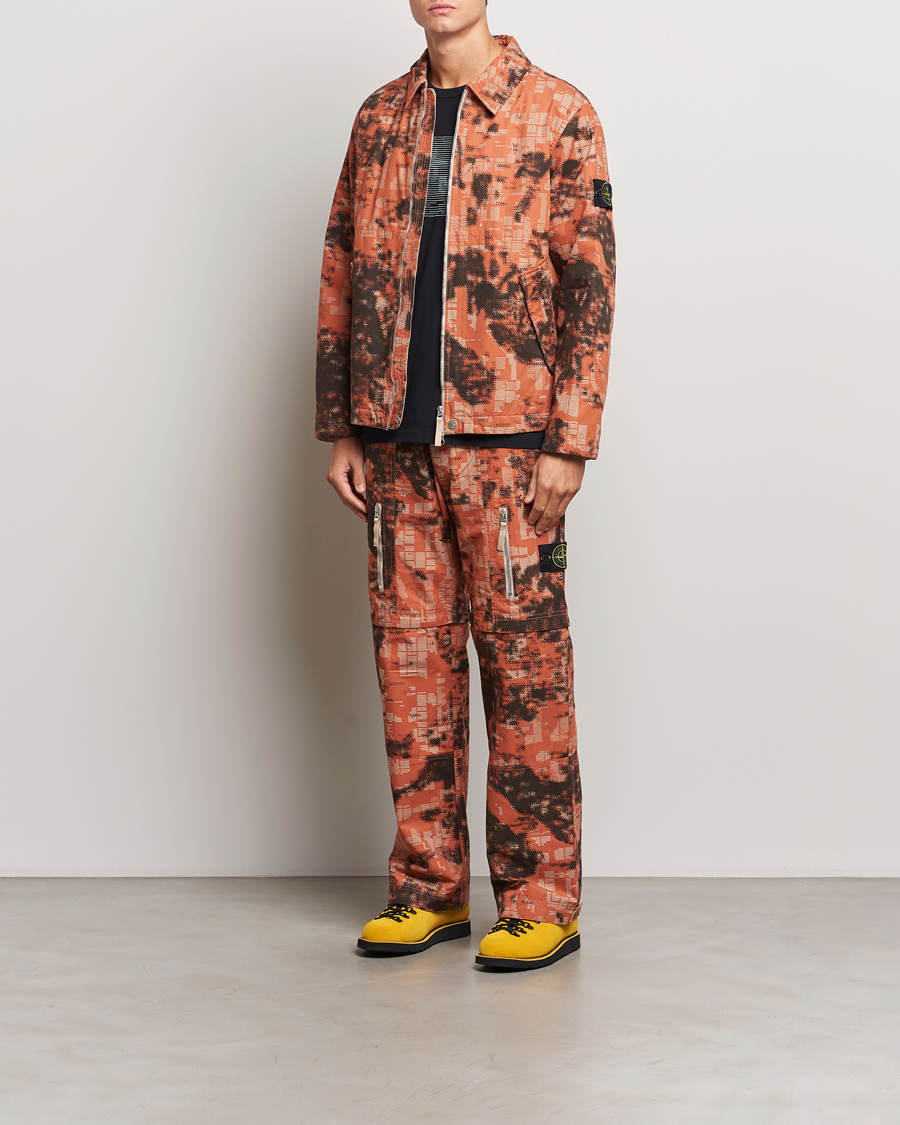 Herren | Hosen | Stone Island | Brused Cotton Canvas Camo Cargo Pants Orange