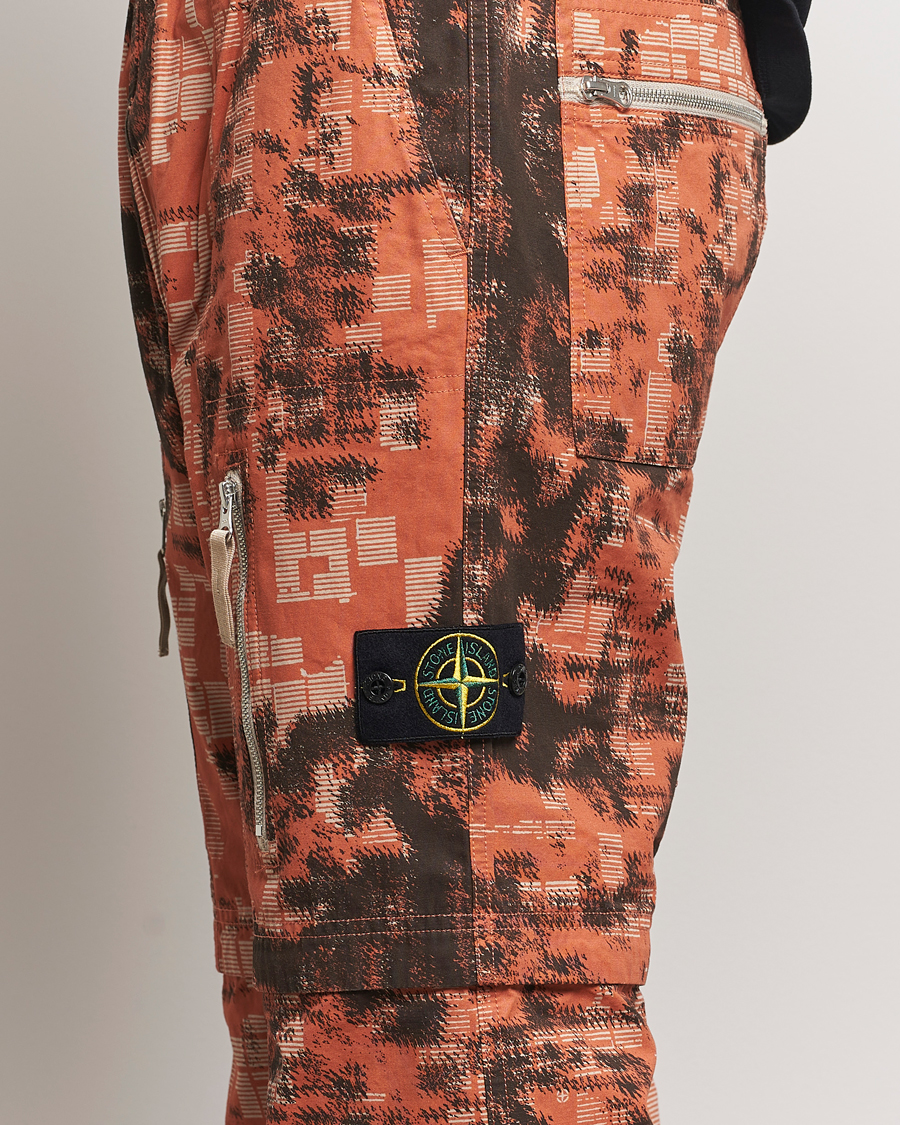Herren | Hosen | Stone Island | Brused Cotton Canvas Camo Cargo Pants Orange
