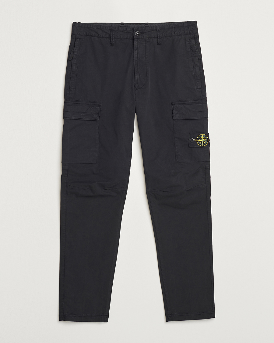 Stone Island Stretch Cotton Gabardine Trousers Black bei Care of Carl