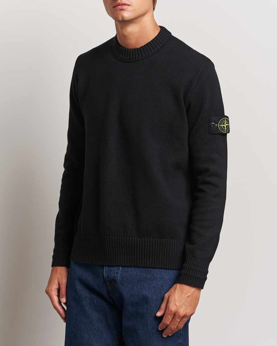 Stone Island Winter Cotton Knitted Crew Neck Black bei Care of Carl