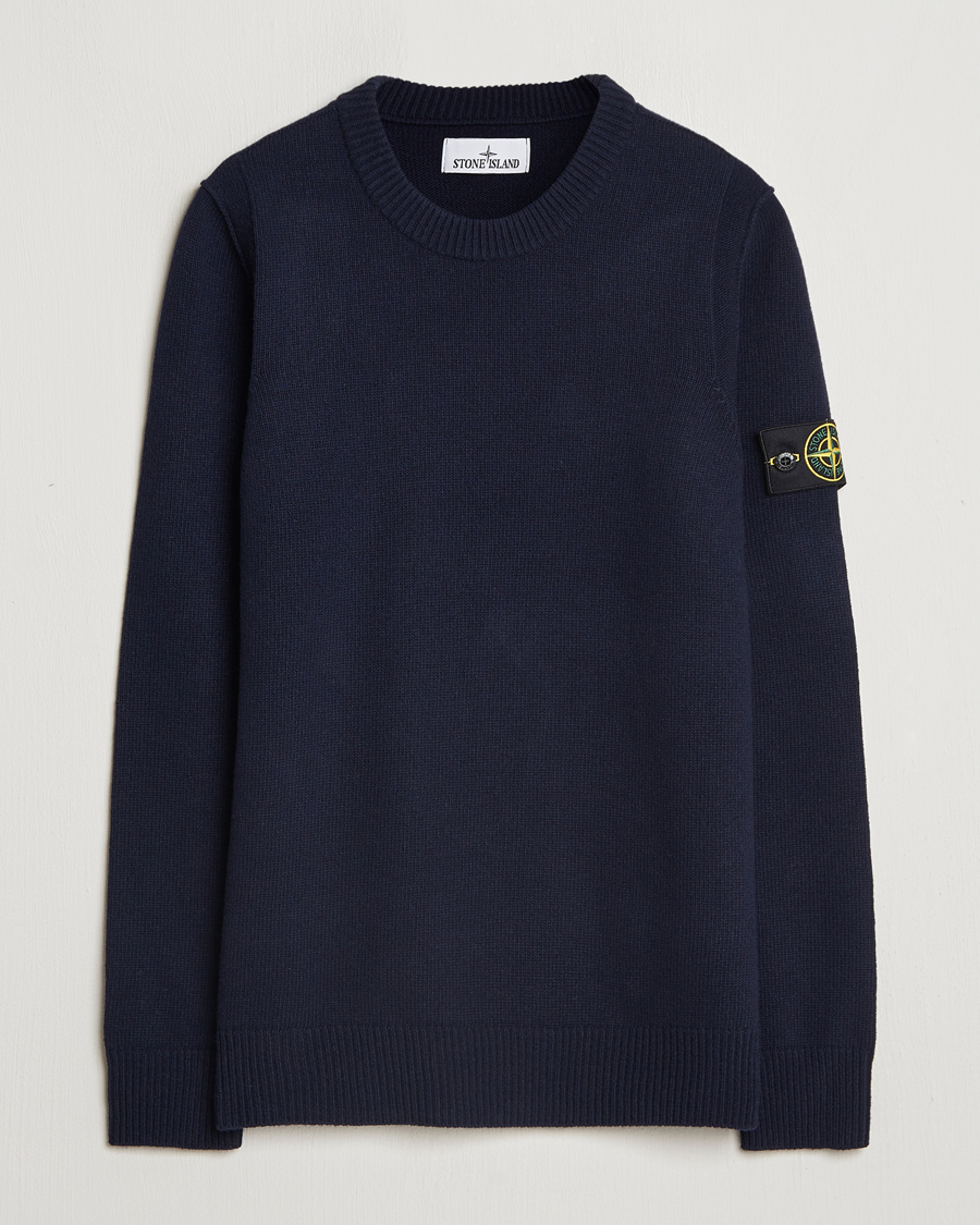 Herren | Pullover | Stone Island | Knitted Lambwool Sweater Navy Blue