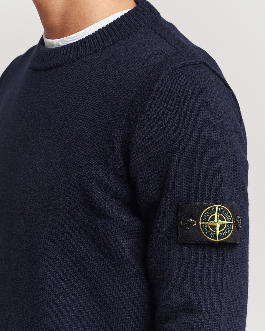 Herren | Pullover | Stone Island | Knitted Lambwool Sweater Navy Blue