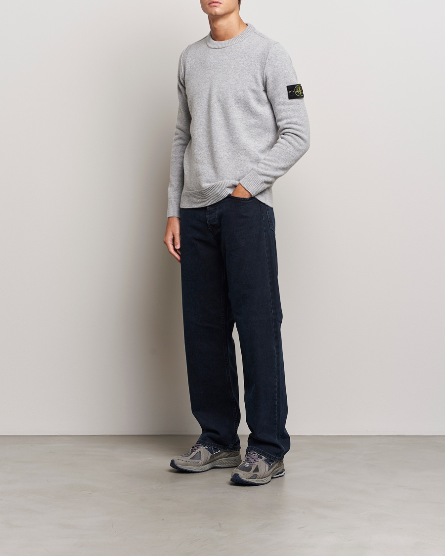 Herren | Pullover | Stone Island | Knitted Lambwool Sweater Melange Grey