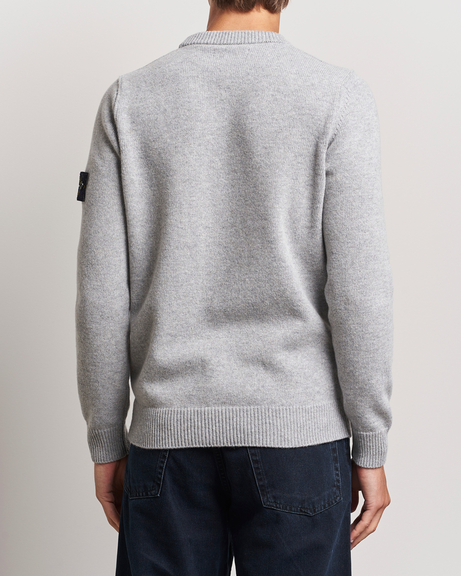 Herren | Pullover | Stone Island | Knitted Lambwool Sweater Melange Grey