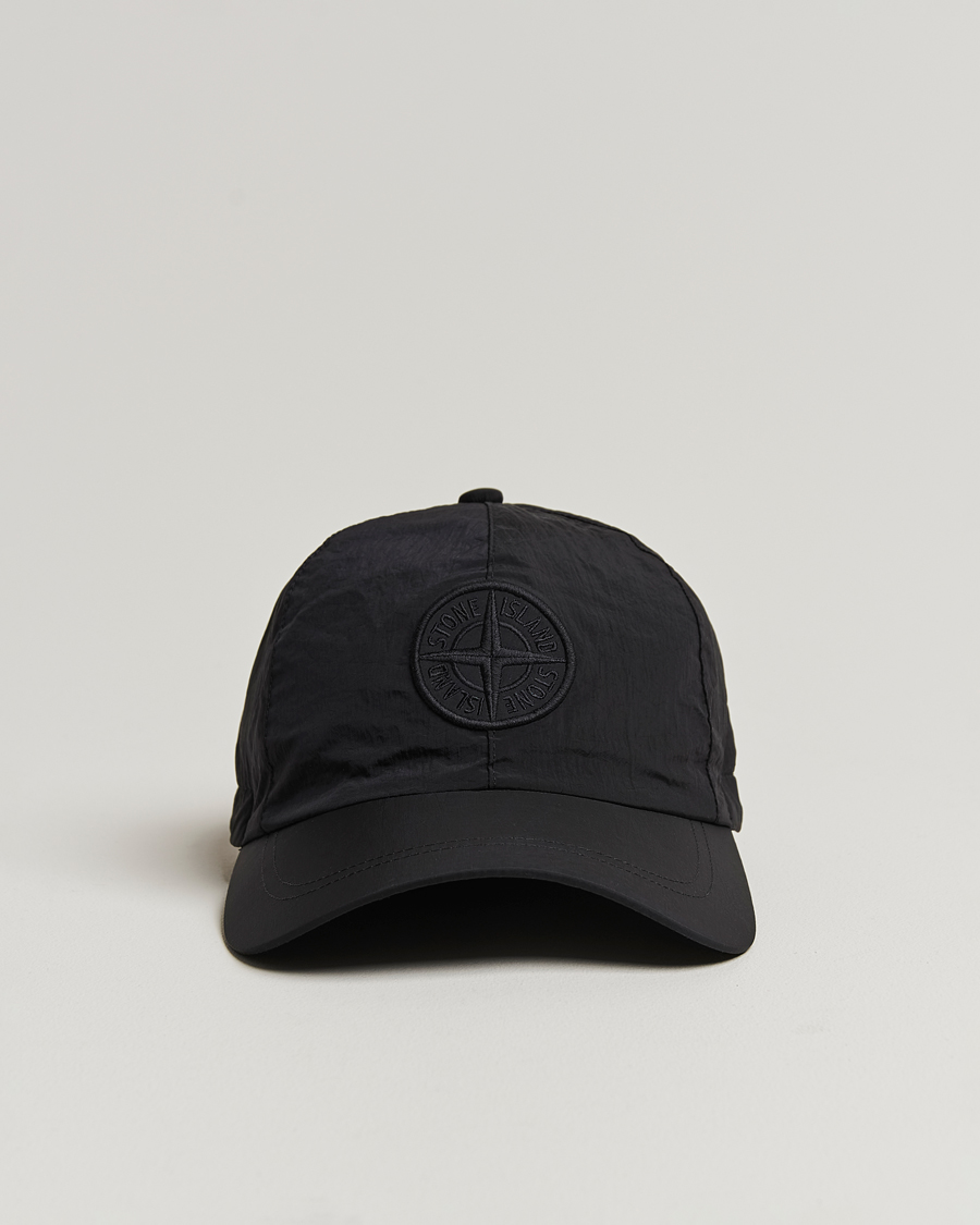 Herren | Stone Island Nylon Metal Logo Cap Black | Stone Island | Nylon Metal Logo Cap Black