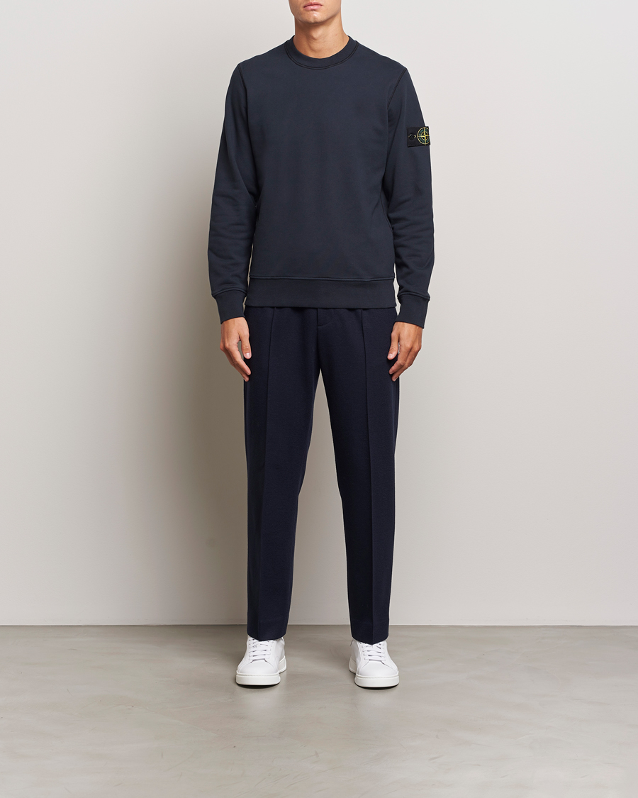 Herren | Pullover | Stone Island | Garment Dyed Fleece Sweatshirt Navy Blue