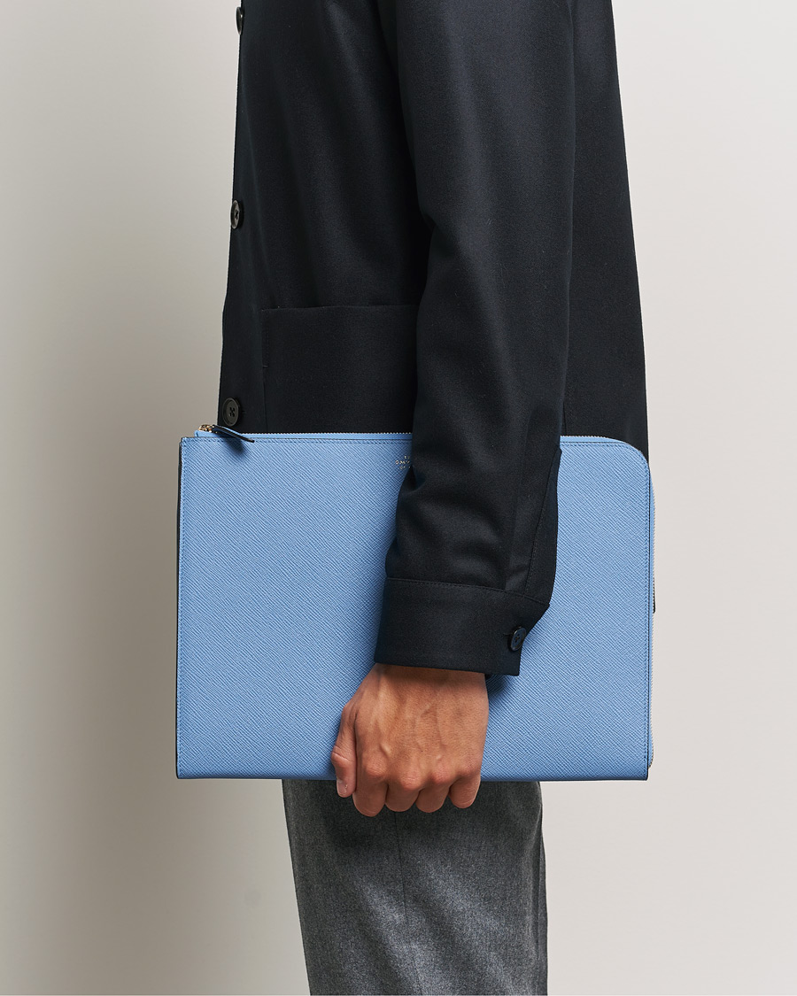 Herren | Smythson Panama Small Laptop Case Nile Blue | Smythson | Panama Small Laptop Case Nile Blue