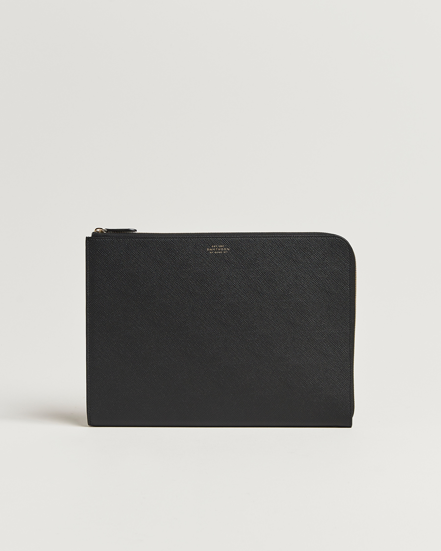 Herren | Taschen | Smythson | Panama Small Laptop Case Black