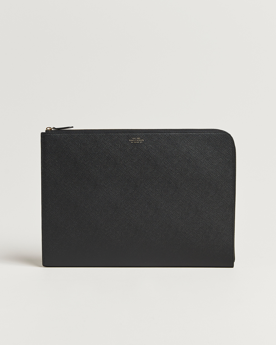 Herren | Taschen | Smythson | Panama Large Laptop Case Black