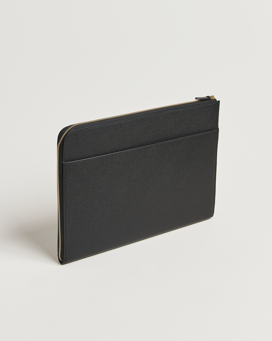 Herren | Taschen | Smythson | Panama Large Laptop Case Black