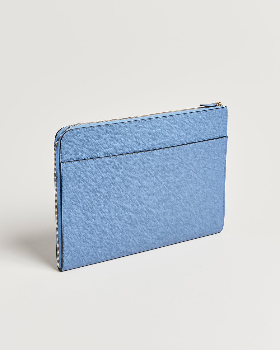 Herren | Taschen | Smythson | Panama Large Laptop Case Nile Blue