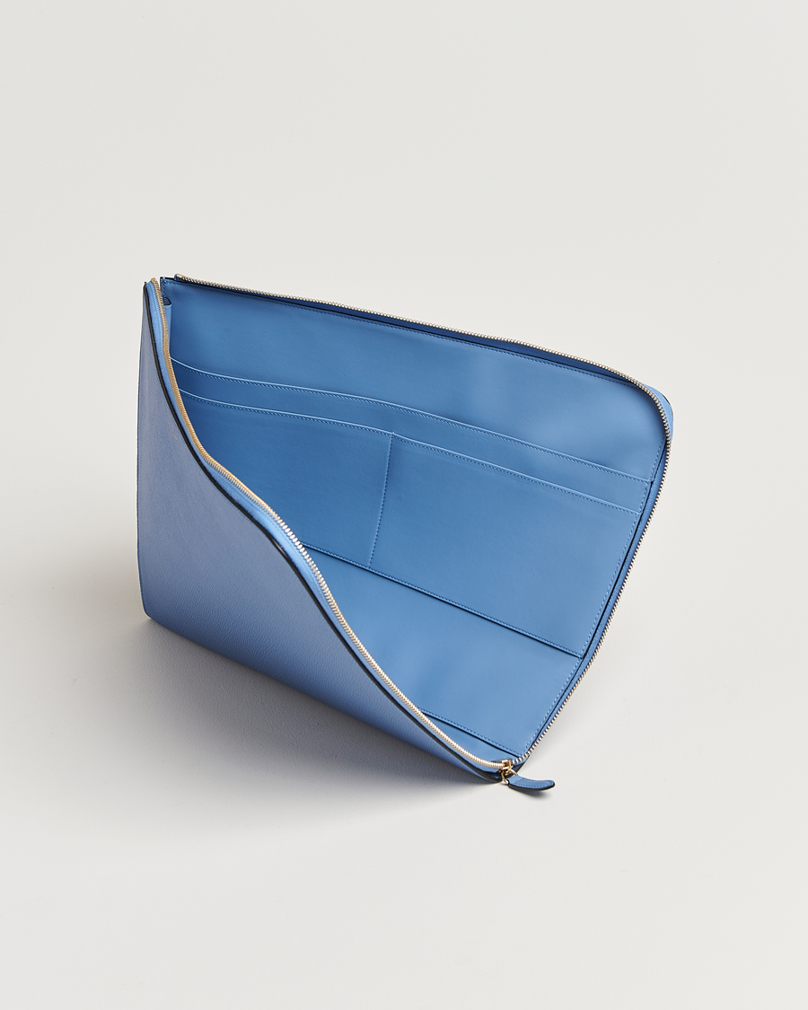 Herren | Taschen | Smythson | Panama Large Laptop Case Nile Blue