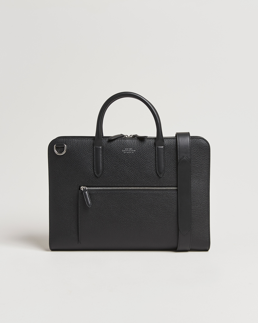 Herren | Taschen | Smythson | Ludlow Ultra Slim Brefcase With Zip Front Black