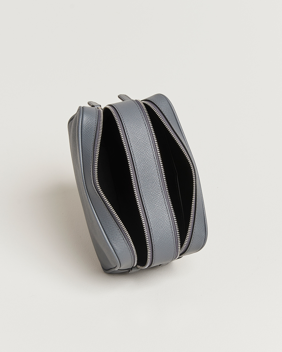Herren | Smythson Panama Double Zip Washbag Storm Grey | Smythson | Panama Double Zip Washbag Storm Grey