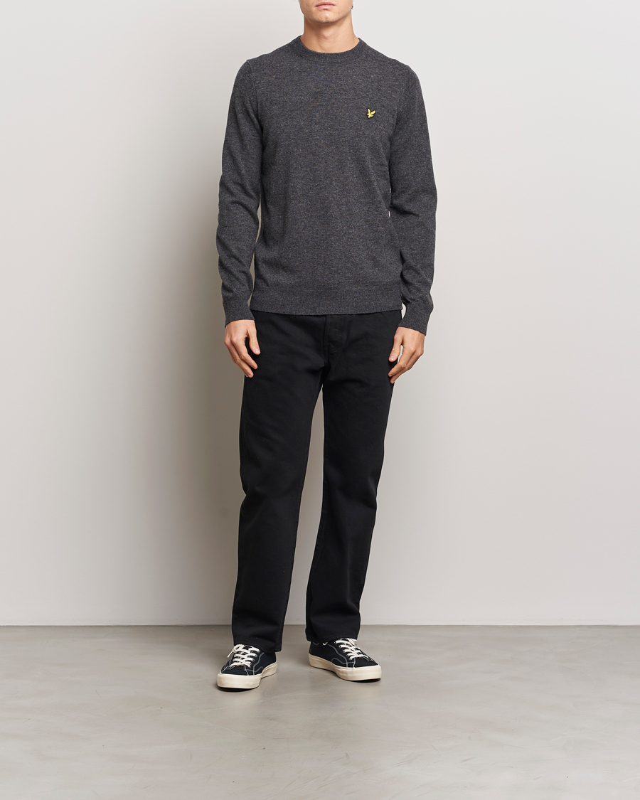 Herren | Pullover | Lyle & Scott | Lambswool Crew Neck Pullover Charcoal Marl