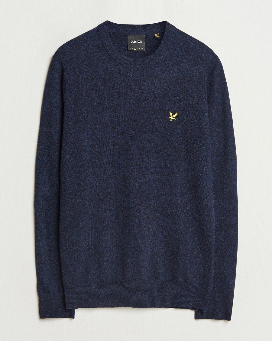 Herren | Pullover | Lyle & Scott | Lambswool Crew Neck Pullover Dark Navy Marl
